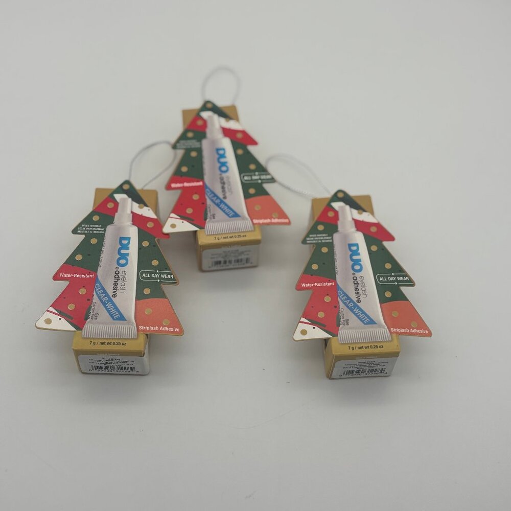 3Pk DUO Striplash Adhesive Eyelash Glue 0.25oz Tube Clear White Dries Invisibly